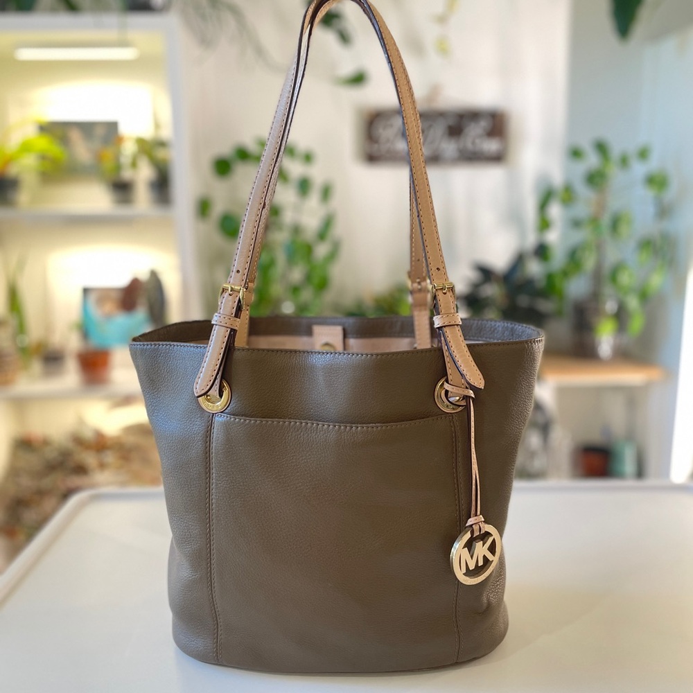 Michael Kors brown pebble leather Tote Bag